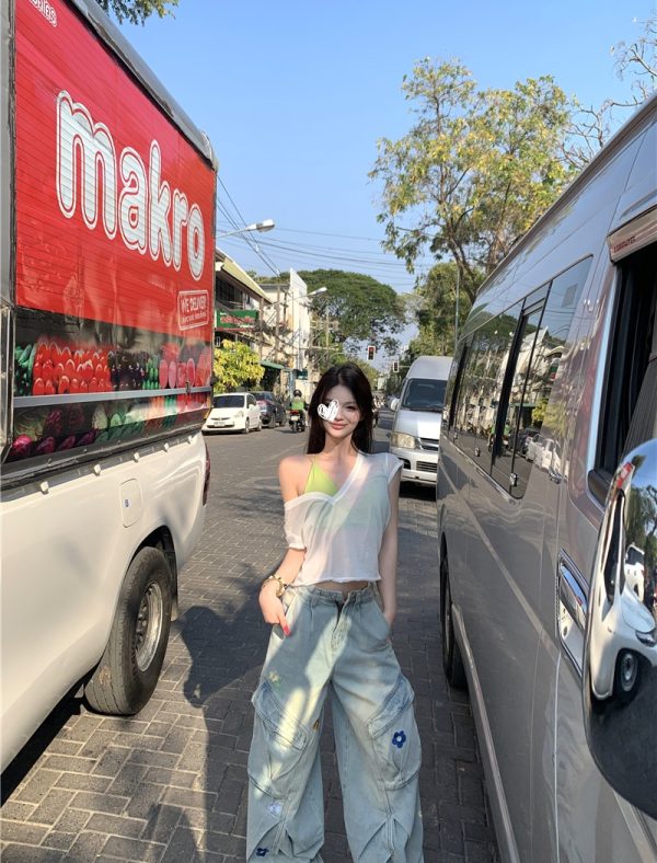 Wide leg work clothing mopping pants for women - Image 7