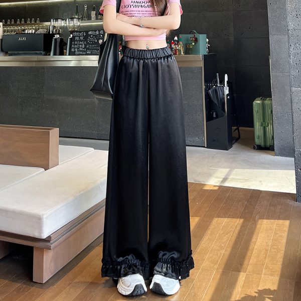 Drape wood ear spring and summer wide leg pants for women - Image 2