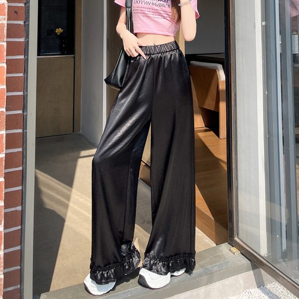 Drape wood ear spring and summer wide leg pants for women - Image 3