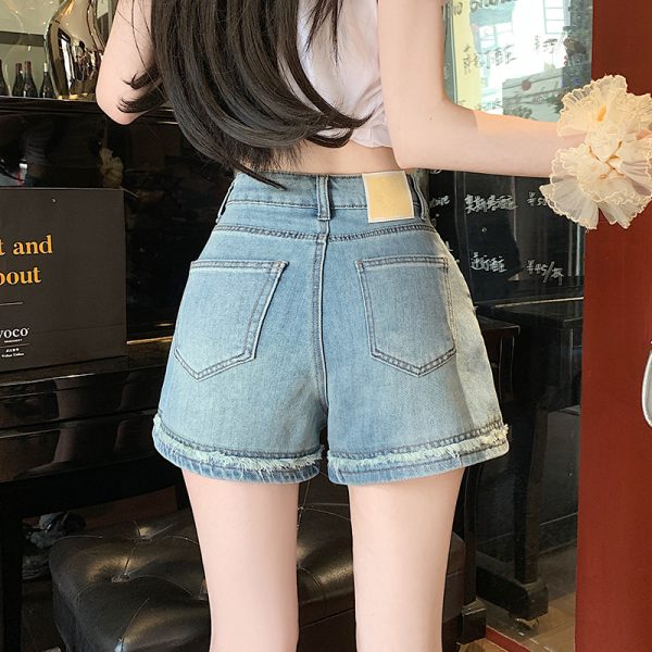 Light color burr shorts slim short jeans for women - Image 4