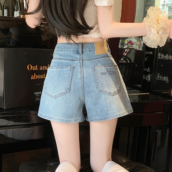 Straight slim short jeans high waist shorts for women - Image 2