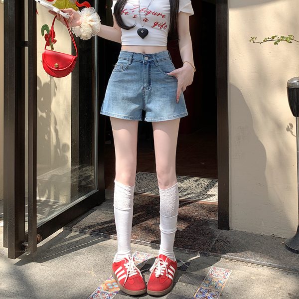 Straight slim short jeans high waist shorts for women - Image 6
