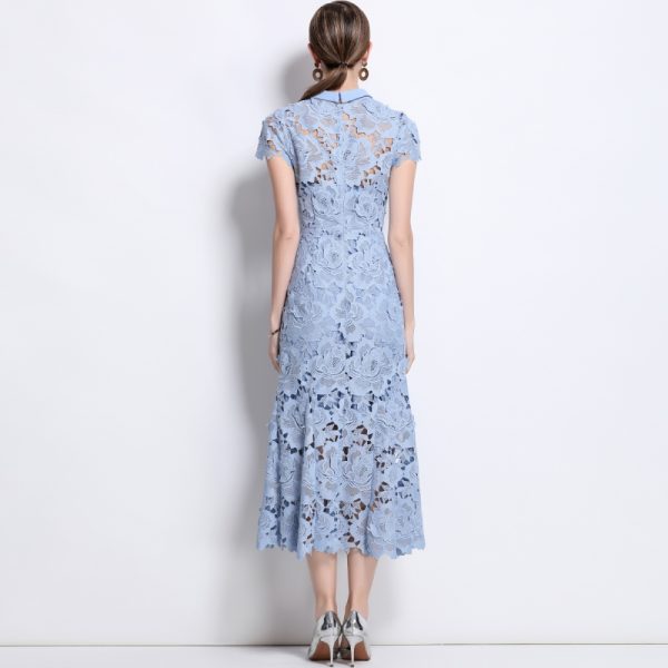 Round neck short sleeve lace spring and summer dress - Image 4