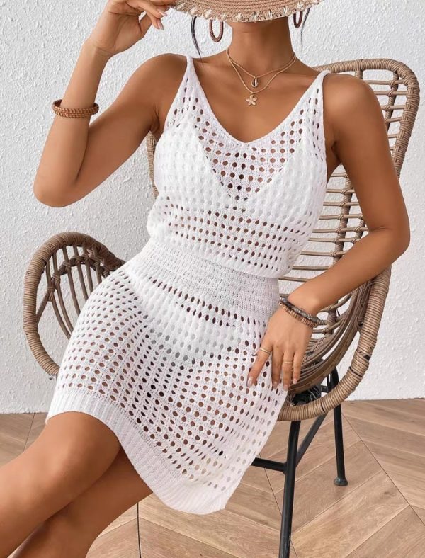 European style hollow beach dress sexy sling smock for women - Image 4