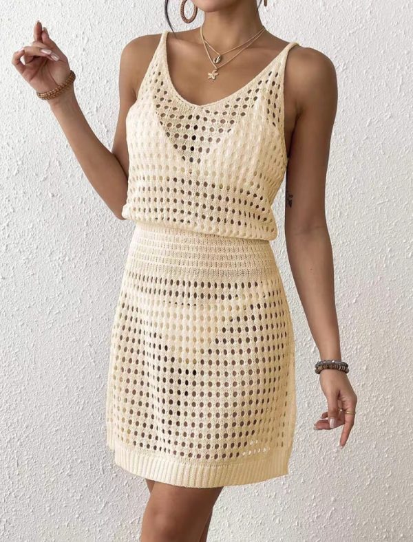 European style hollow beach dress sexy sling smock for women - Image 9