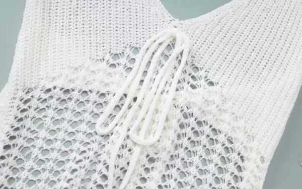 Knitted halter European style sexy big hollow dress - Image 15