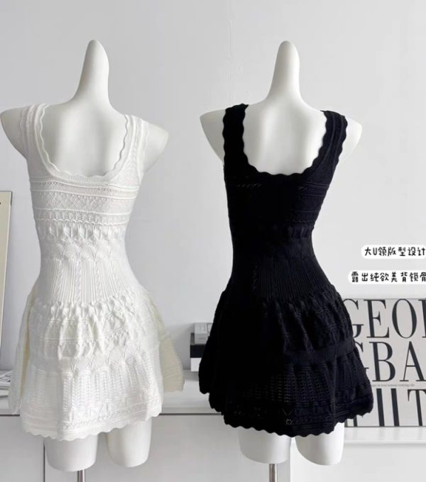 Pinched waist sleeveless dress knitted sling vest for women - Image 11