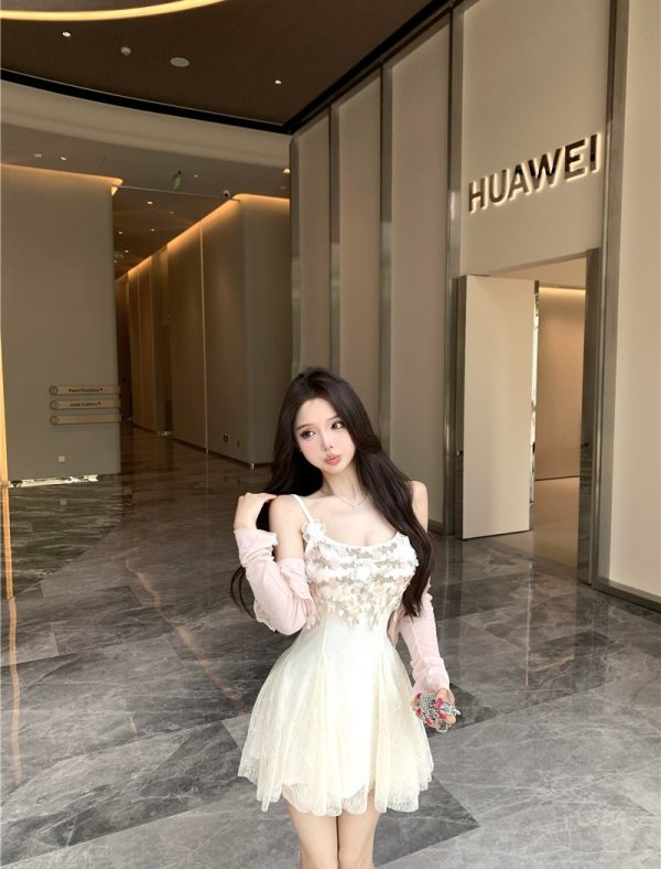 Sling cardigan spring and summer dress 2pcs set