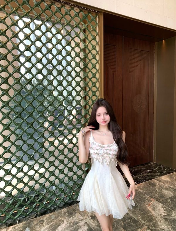 Sling cardigan spring and summer dress 2pcs set - Image 5