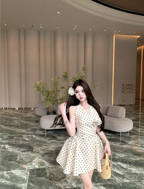Summer A-line rose T-back temperament sweet dress for women - Image 2