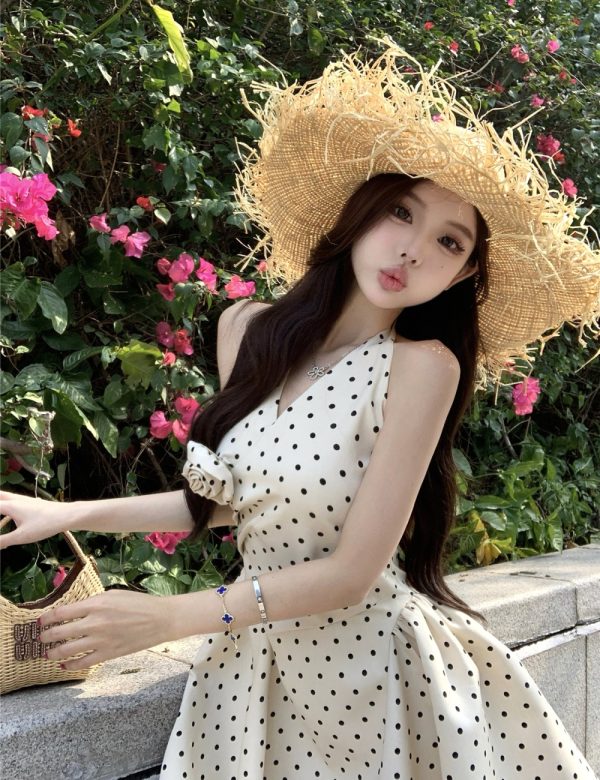 Summer A-line rose T-back temperament sweet dress for women - Image 4