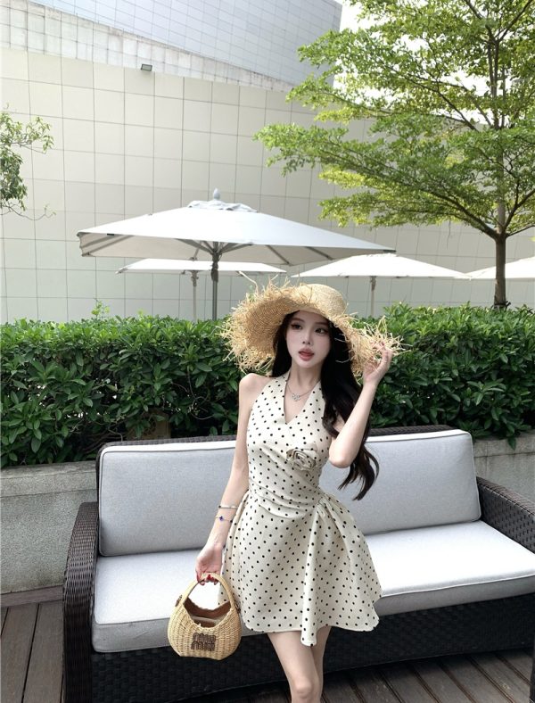 Summer A-line rose T-back temperament sweet dress for women - Image 6