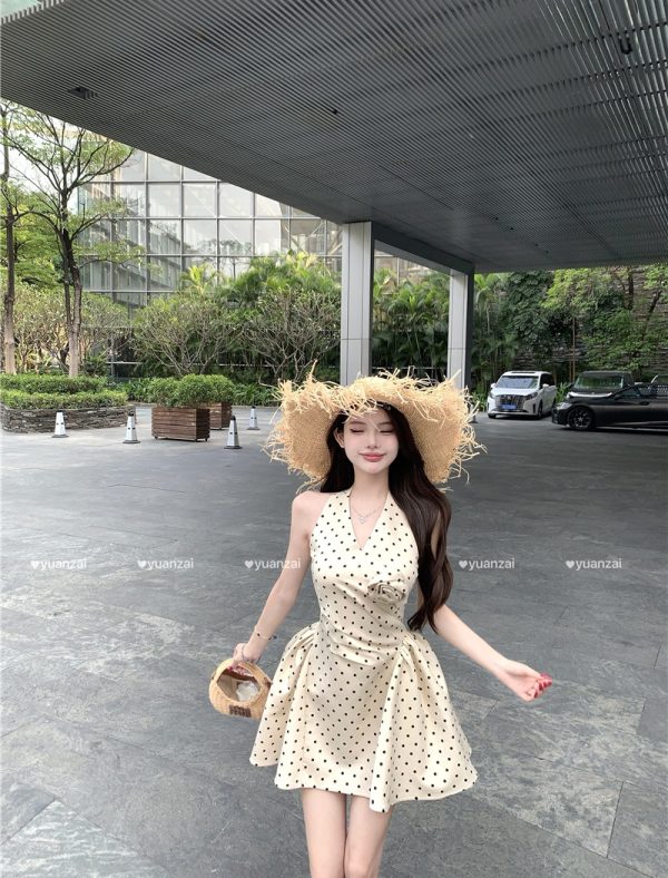 Summer A-line rose T-back temperament sweet dress for women - Image 8