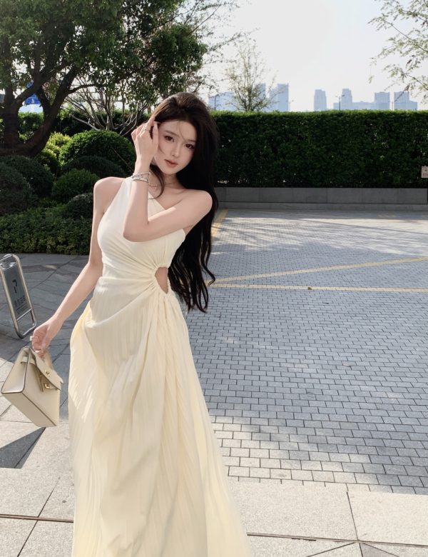 Crimp slim dress ladies long dress for women - Image 3