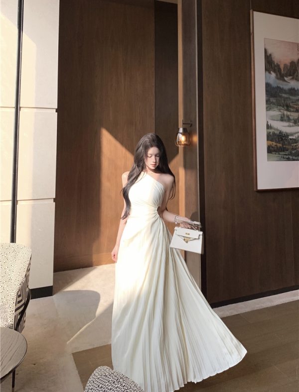 Crimp slim dress ladies long dress for women - Image 5