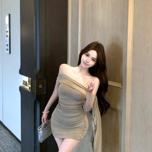Summer package hip T-back sleeveless dress for women