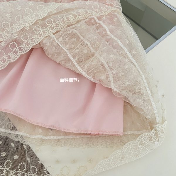 Summer pink sling seaside vacation cake lace dress - Image 7
