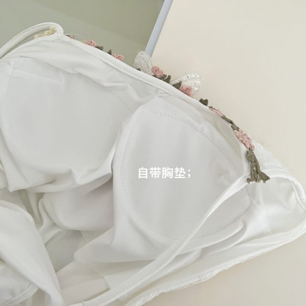 Spring white France style long dress seaside sling dress - Image 5