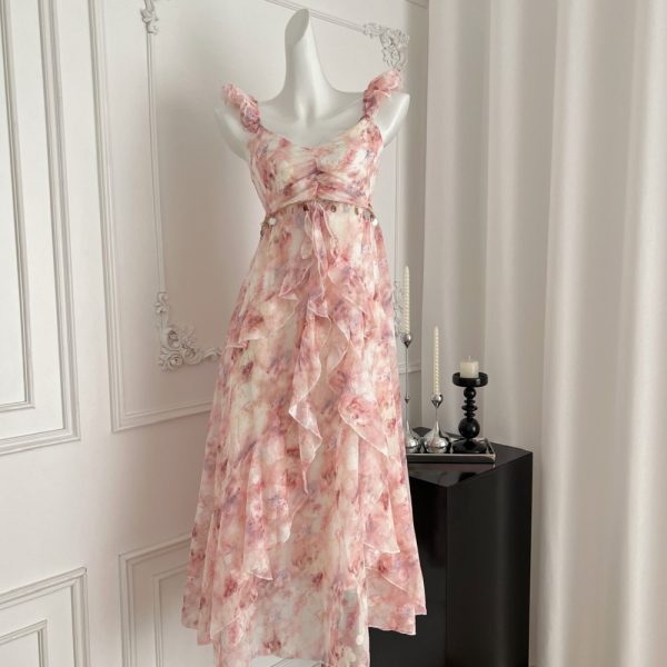 Vacation printing jumpsuit chiffon long dress - Image 2