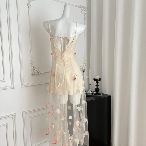 Sling temperament fashion France style romantic dress - Image 3