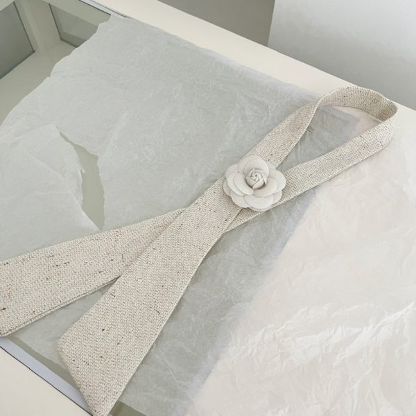 Pleated wrapped chest scarves flowers chanelstyle dress - Image 4