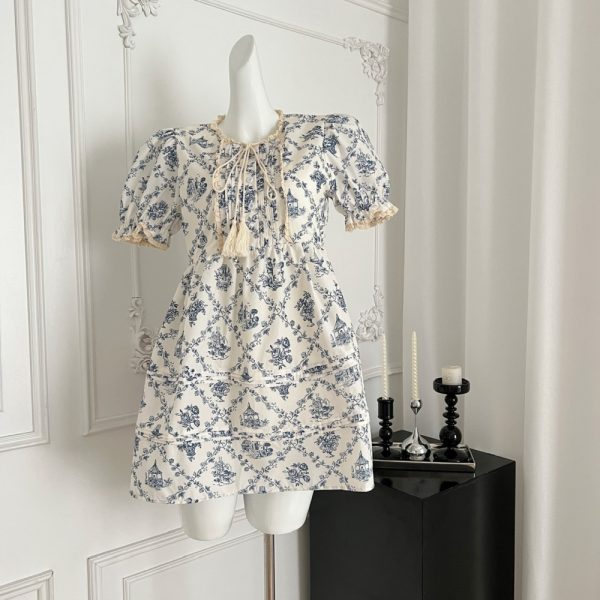 Blue and white porcelain doll Casual dress - Image 2