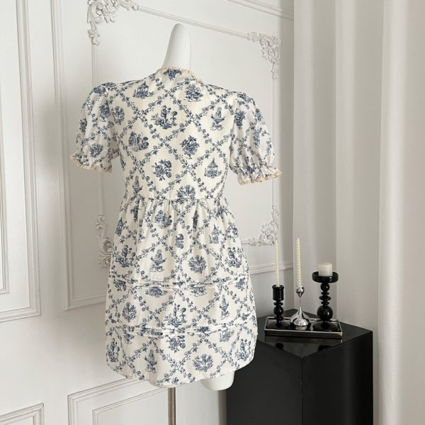 Blue and white porcelain doll Casual dress - Image 3