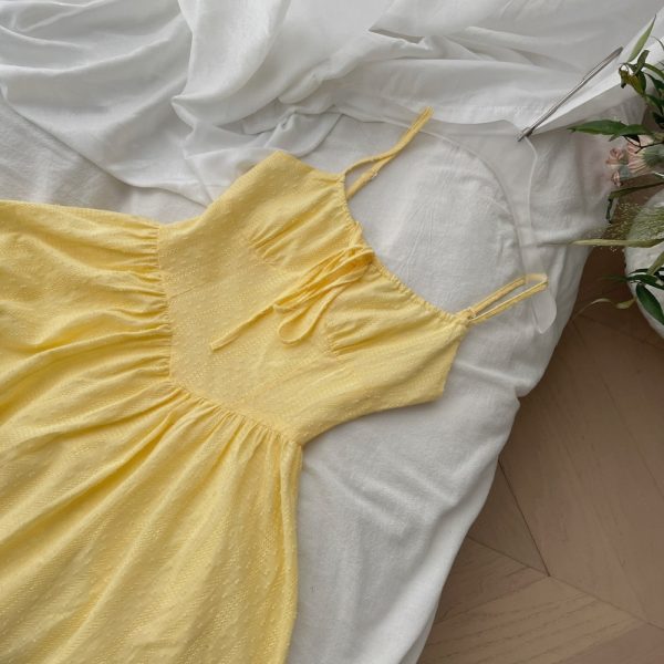 Enticement yellow T-back France style swan dress for women - Image 6