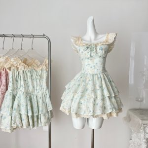 Boats sleeve sweet pinched waist refinement tender dress