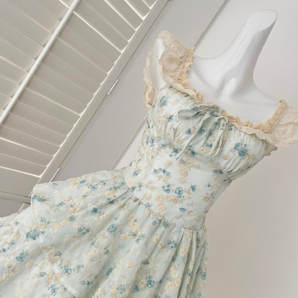 Boats sleeve sweet pinched waist refinement tender dress - Image 3