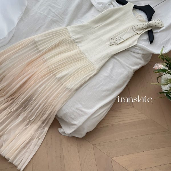 Bow splice niche stereoscopic pinched waist dress - Image 4