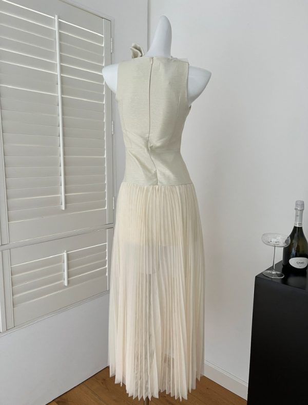Bow splice niche stereoscopic pinched waist dress - Image 5