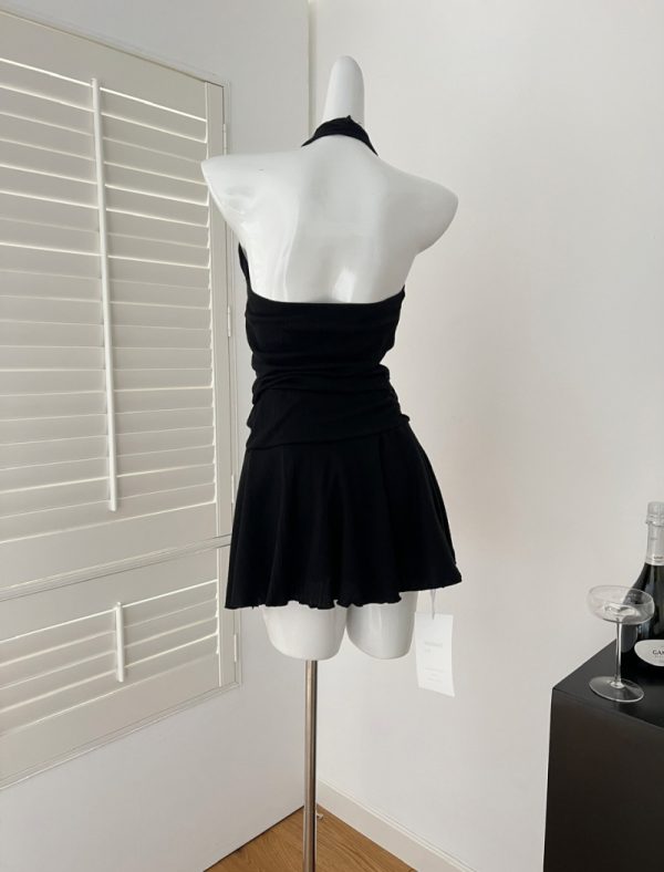 Halter sexy Pseudo-two enticement lace dress for women - Image 2