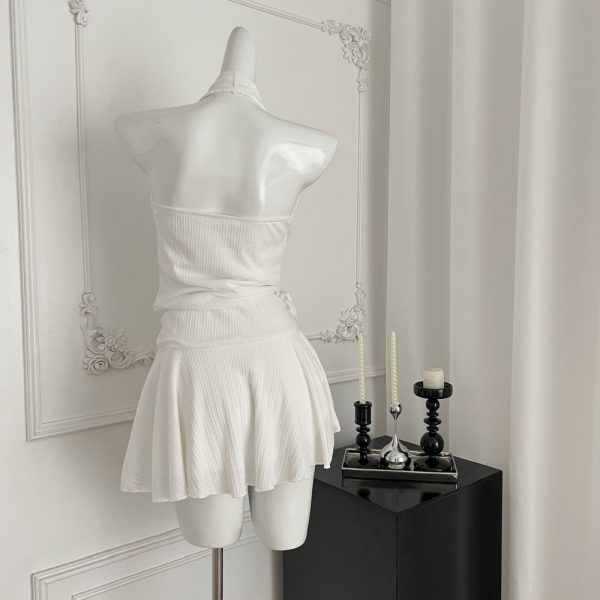 Halter sexy Pseudo-two enticement lace dress for women - Image 5