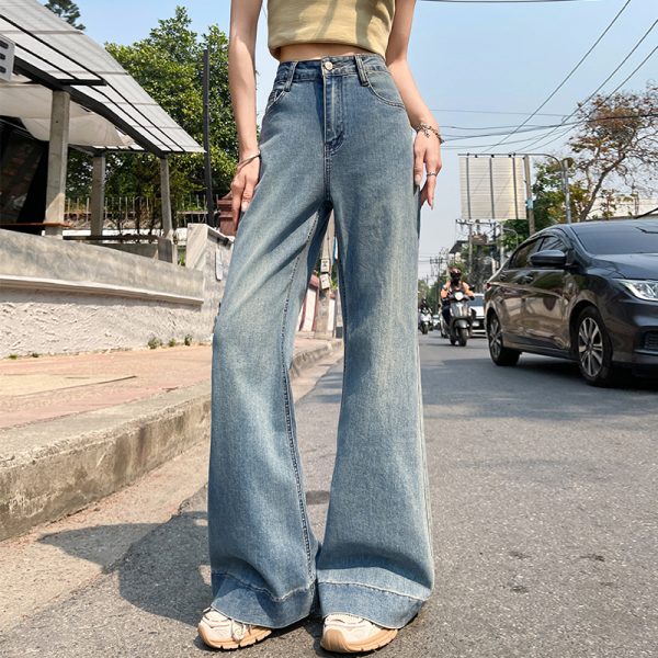 Elasticity flare pants mopping jeans for women - Image 2