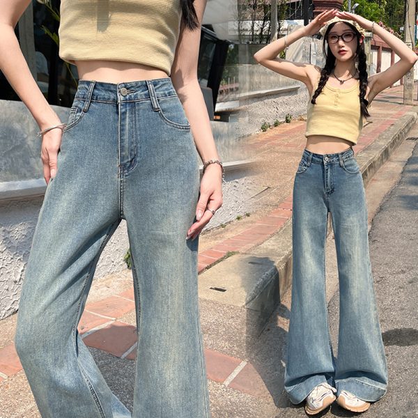 Elasticity flare pants mopping jeans for women - Image 4