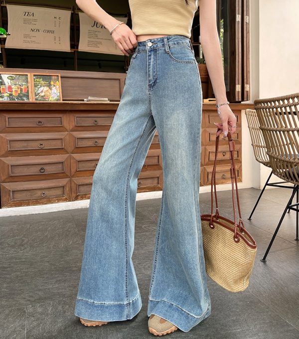 Elasticity flare pants mopping jeans for women - Image 5