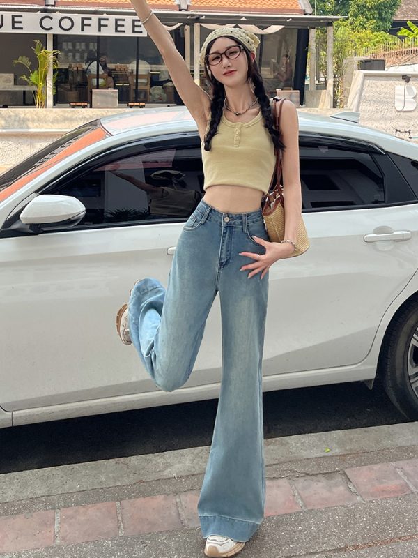 Elasticity flare pants mopping jeans for women - Image 6