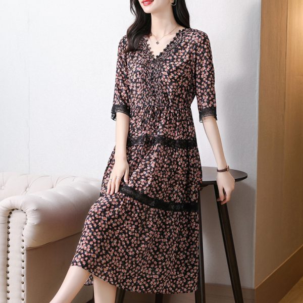 Silk summer real silk light luxury fashion dress - Image 2