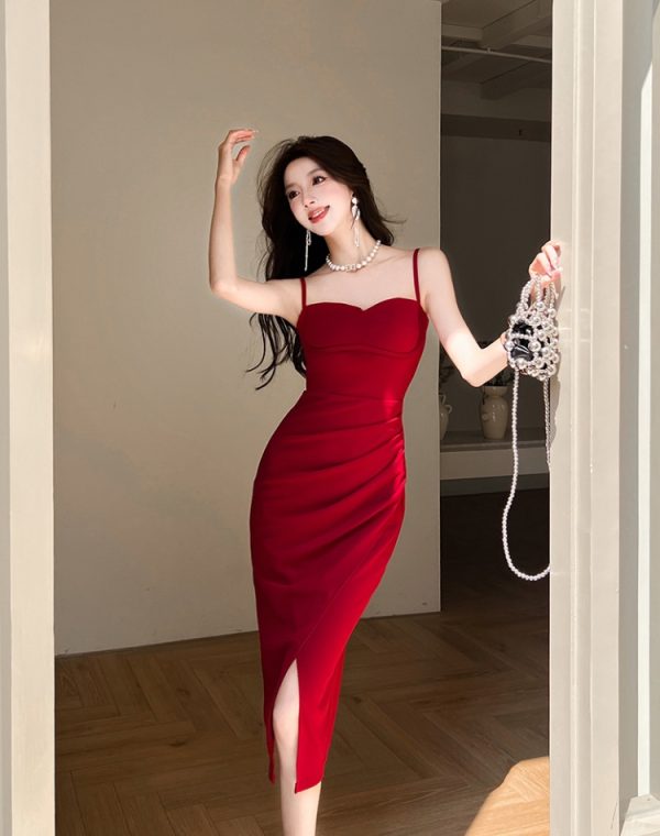 With chest pad strap dress European style dress - Image 7